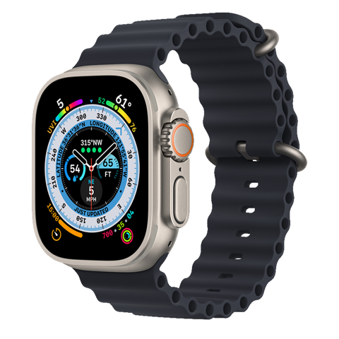 Apple Watch Ultra 2 - 49mm LTE - Titanium Case with Midnight Ocean Band
