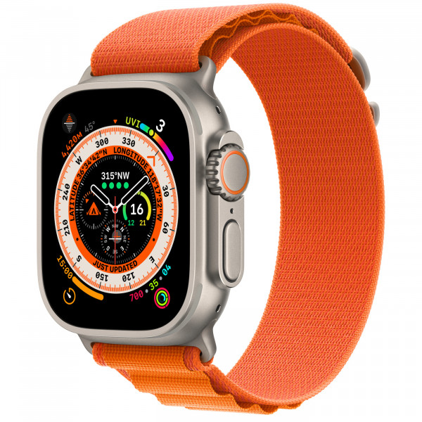 Apple Watch Ultra 2 - 49mm LTE - Titanium Case with Orange Alpine Loop