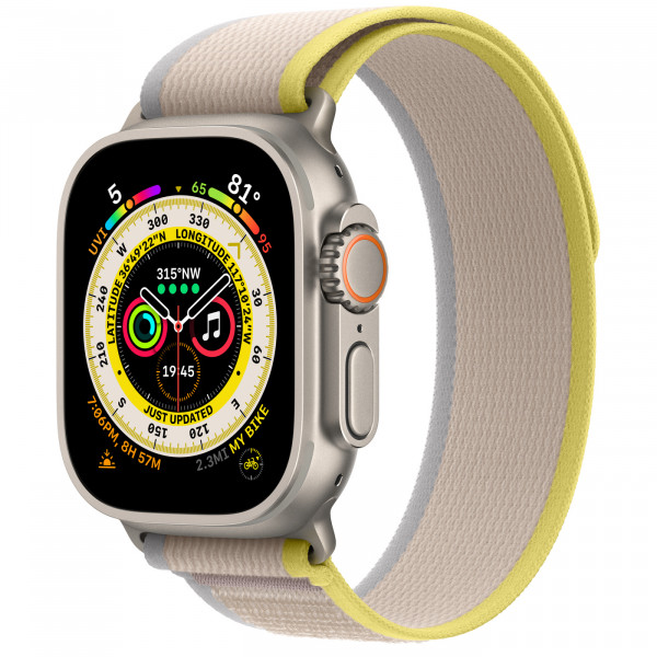 Apple Watch Ultra 2 - 49mm LTE - Titanium Case with Yellow/Beige Trail Loop